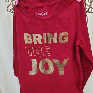 Cat & Jack Joyful Red Long Sleeve Tee